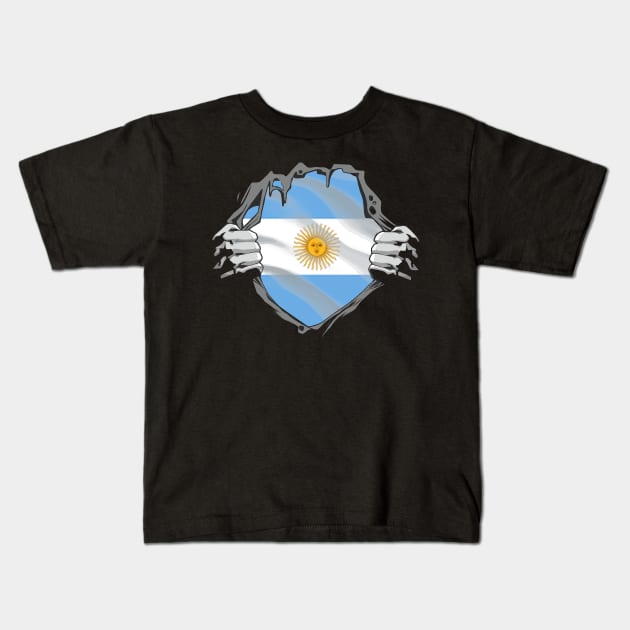 Proud Argentina Flag, Argentina gift heritage, Argentinian girl Boy Friend Kids T-Shirt by JayD World